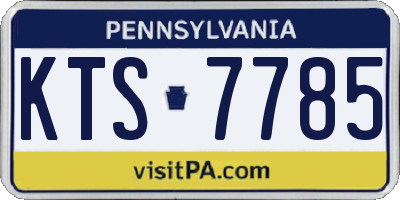 PA license plate KTS7785