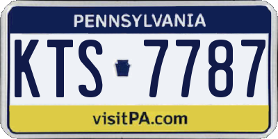 PA license plate KTS7787