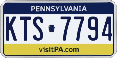 PA license plate KTS7794