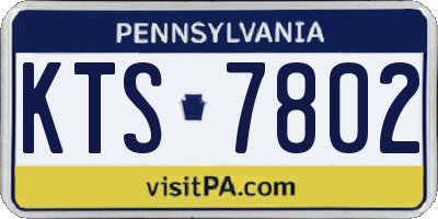 PA license plate KTS7802