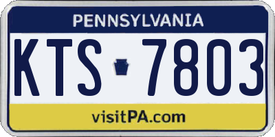 PA license plate KTS7803