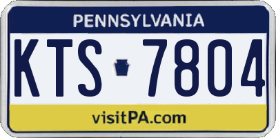 PA license plate KTS7804