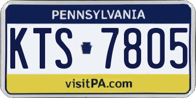 PA license plate KTS7805