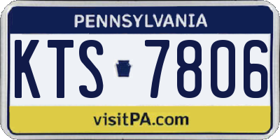 PA license plate KTS7806