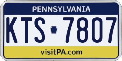 PA license plate KTS7807