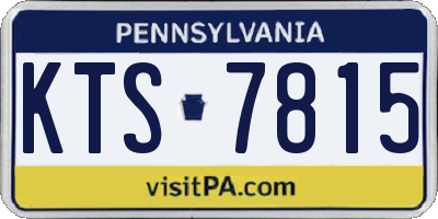 PA license plate KTS7815