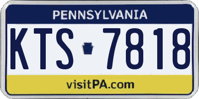 PA license plate KTS7818