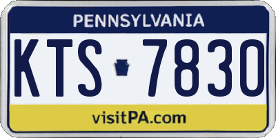 PA license plate KTS7830