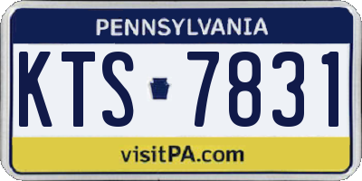 PA license plate KTS7831