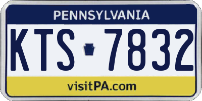 PA license plate KTS7832