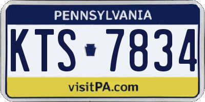 PA license plate KTS7834