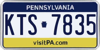 PA license plate KTS7835