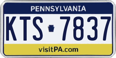 PA license plate KTS7837
