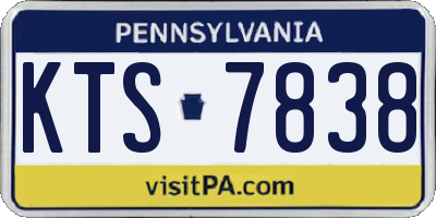 PA license plate KTS7838