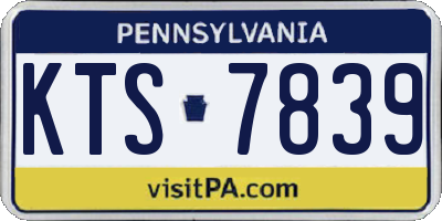 PA license plate KTS7839