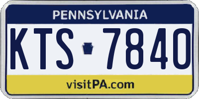 PA license plate KTS7840