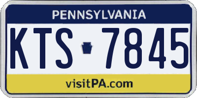 PA license plate KTS7845