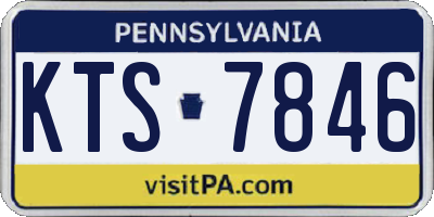 PA license plate KTS7846