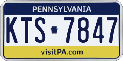 PA license plate KTS7847
