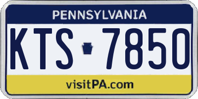 PA license plate KTS7850