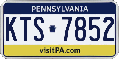PA license plate KTS7852