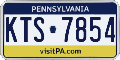 PA license plate KTS7854