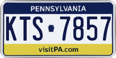 PA license plate KTS7857