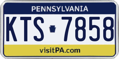 PA license plate KTS7858