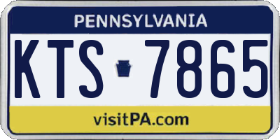 PA license plate KTS7865