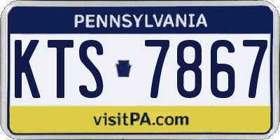 PA license plate KTS7867
