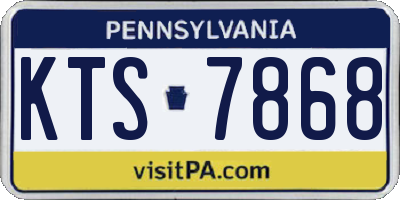 PA license plate KTS7868