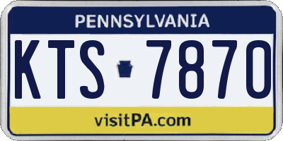 PA license plate KTS7870