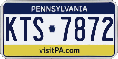 PA license plate KTS7872