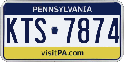 PA license plate KTS7874