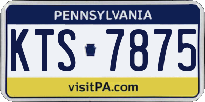 PA license plate KTS7875