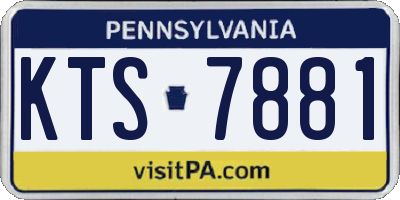 PA license plate KTS7881