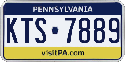 PA license plate KTS7889