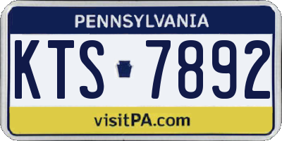 PA license plate KTS7892