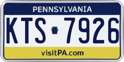 PA license plate KTS7926