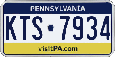 PA license plate KTS7934