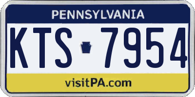 PA license plate KTS7954