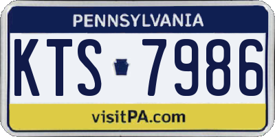 PA license plate KTS7986