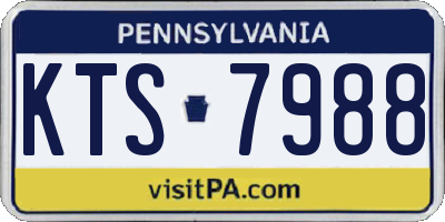 PA license plate KTS7988