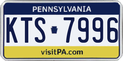 PA license plate KTS7996
