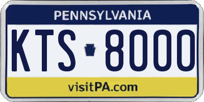 PA license plate KTS8000