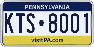 PA license plate KTS8001