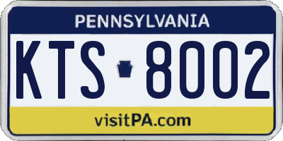 PA license plate KTS8002