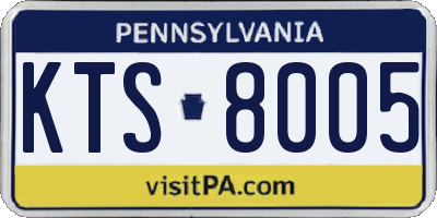 PA license plate KTS8005