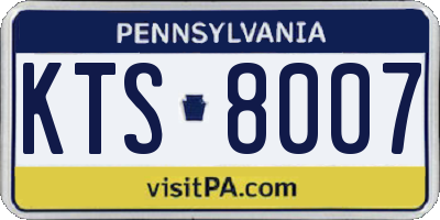 PA license plate KTS8007