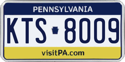 PA license plate KTS8009